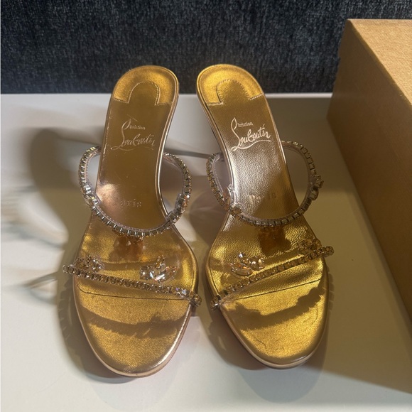 Christian Louboutin Gold High Heeled Sandals